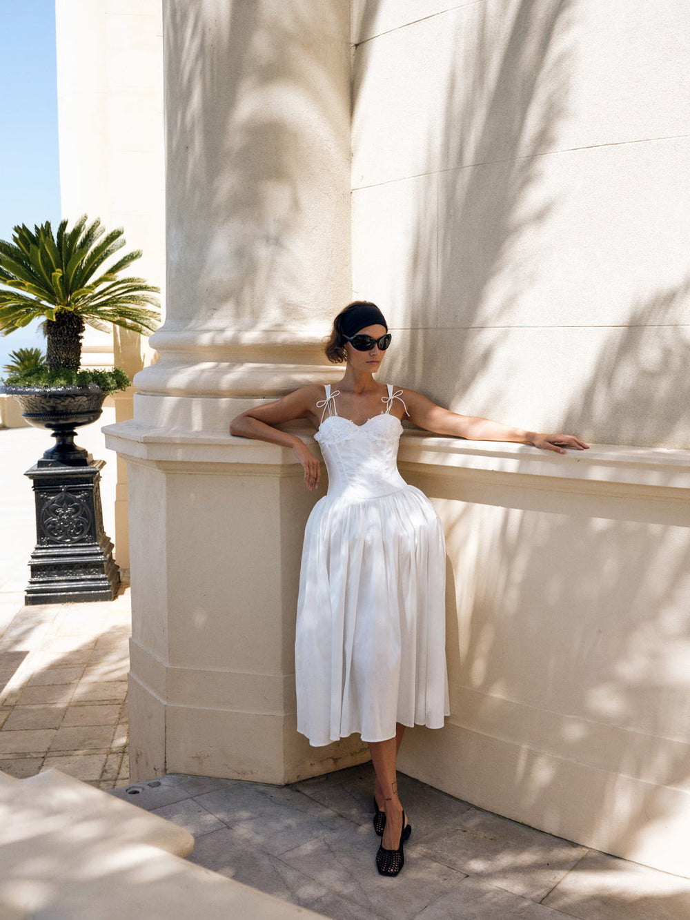 Antoinette Taffeta Gown — White