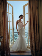 Eliana Gown — White Pink