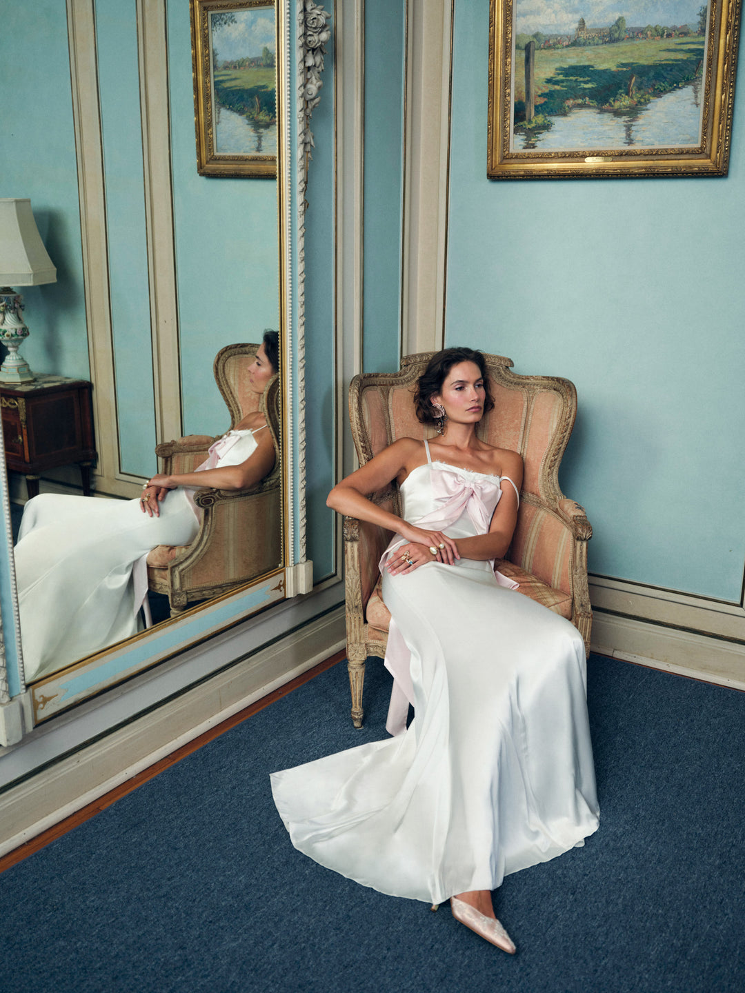 Eliana Gown — White Pink