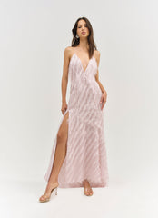 Heidi Fringe Maxi Dress — Pink