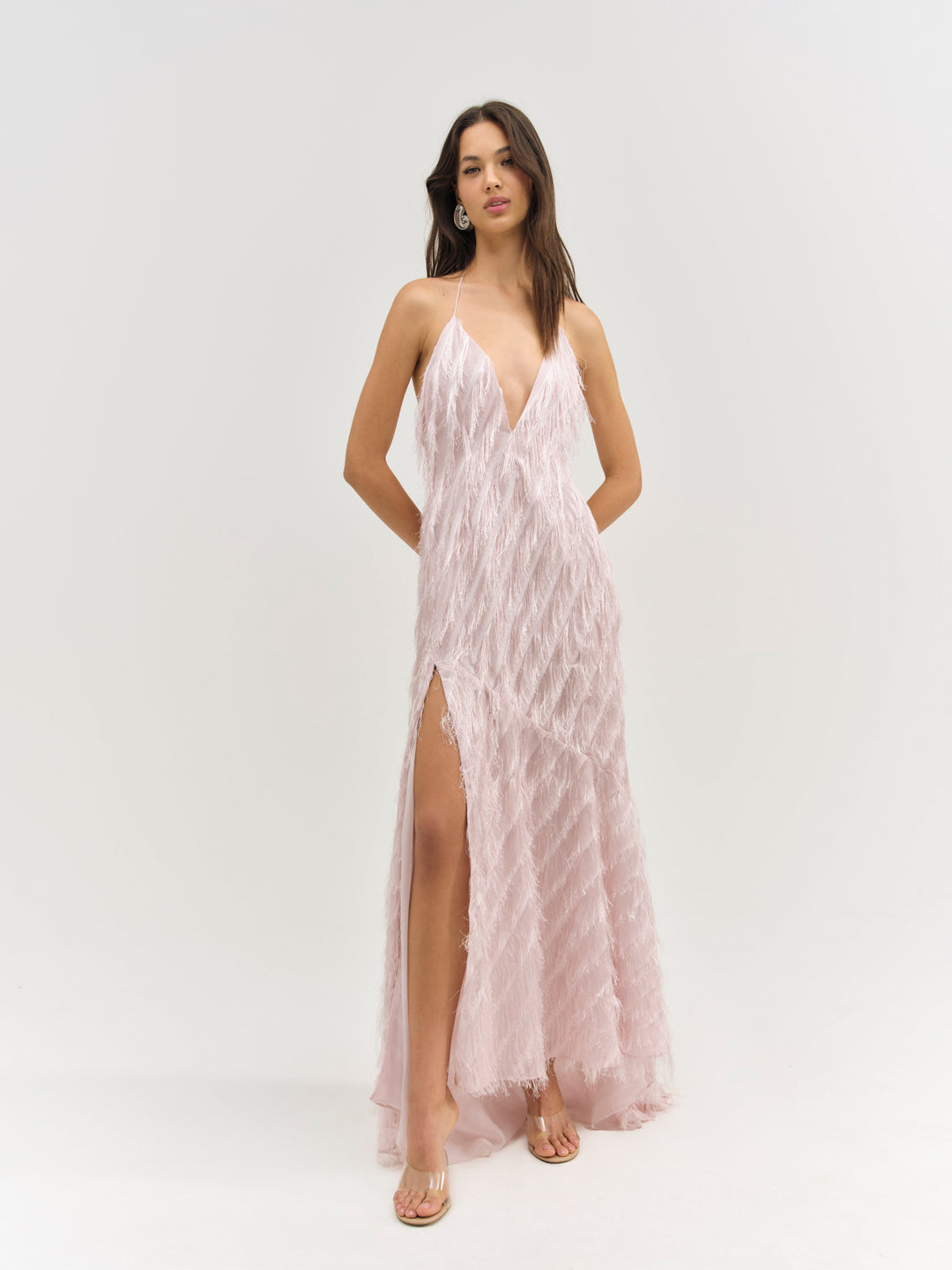Heidi Fringe Maxi Dress — Pink