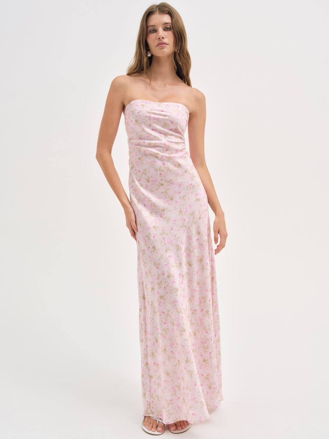 Carla Strapless Maxi Dress — Pink
