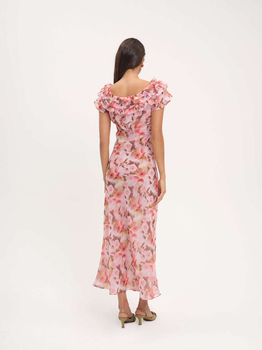 Fallen Floral Maxi Dress — Pink
