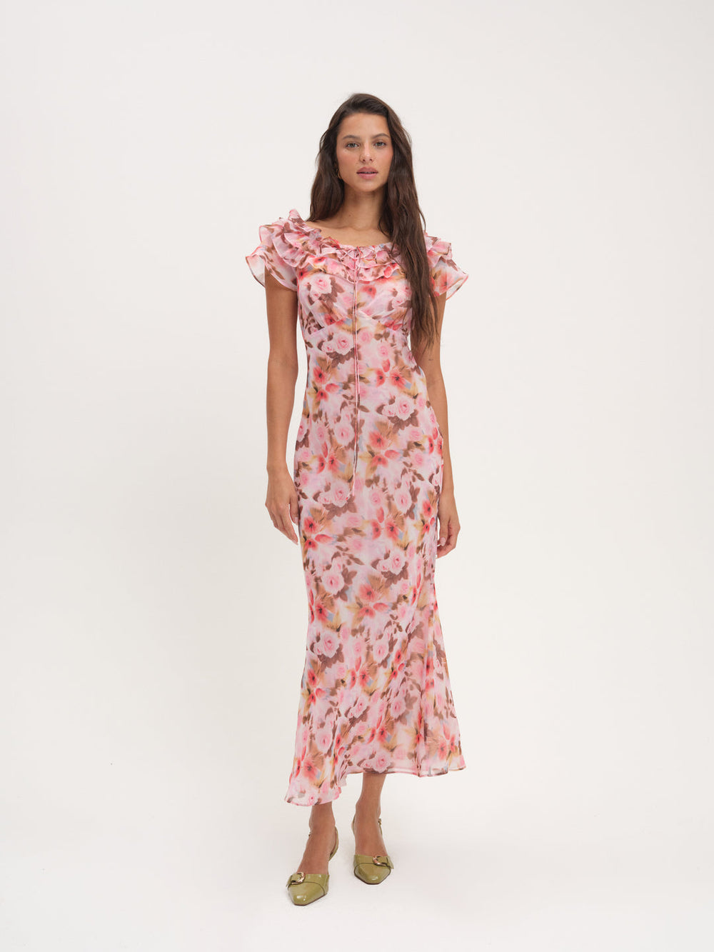 Fallen Floral Maxi Dress — Pink