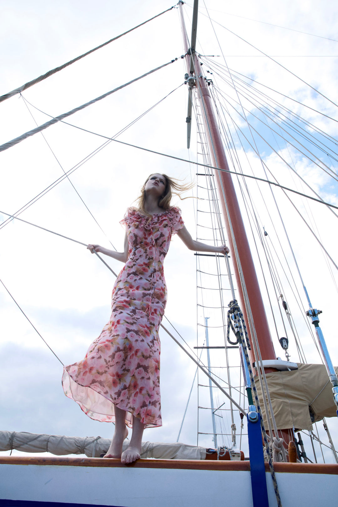 Fallen Floral Maxi Dress — Pink