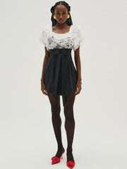 Holiday Lace Mini Dress — White