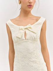 Rosie Jacquard Mini Dress — Cream