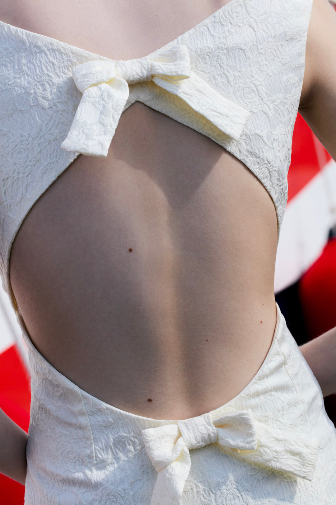 Rosie Jacquard Mini Dress — Cream