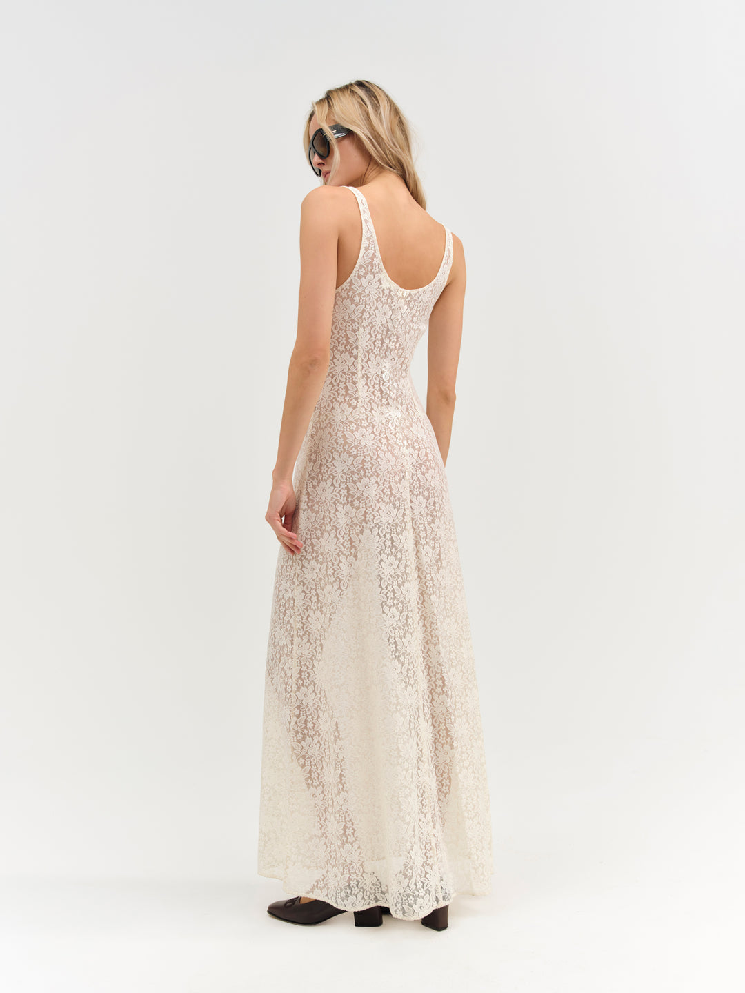 Ella Lace Maxi Dress — Cream