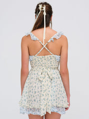 Chateau Mini Dress — Blue