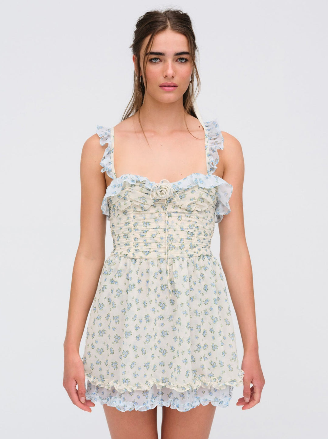 Chateau Mini Dress — Blue