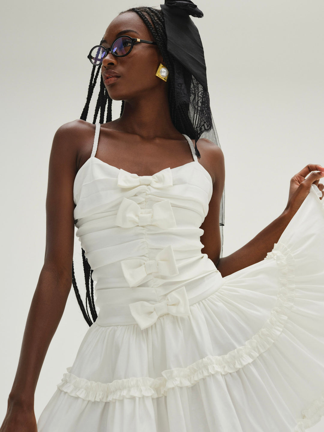 Whipped Cream Taffeta Mini Dress — White