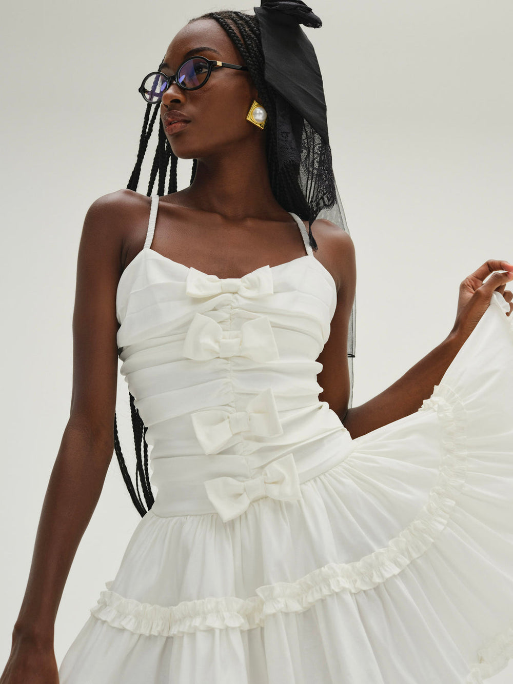 Whipped Cream Taffeta Mini Dress — White