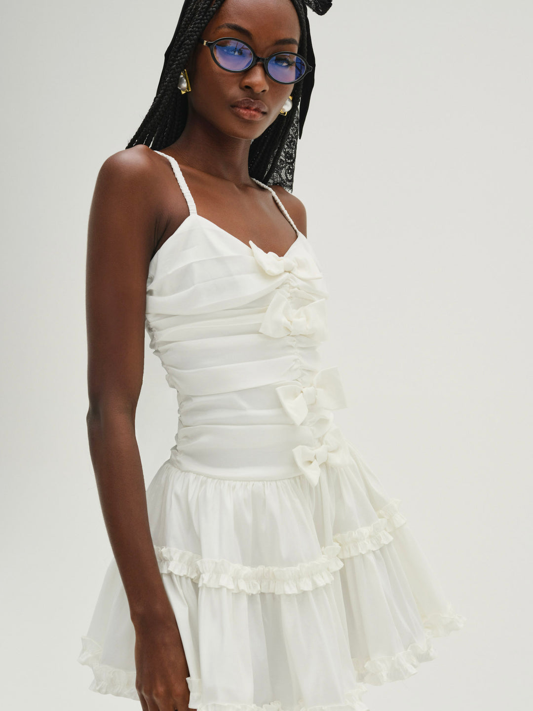 Whipped Cream Taffeta Mini Dress — White