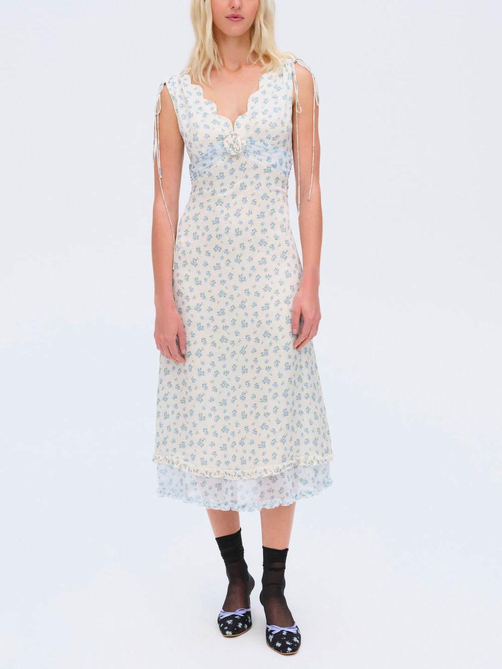 Chateau Midi Dress — Blue