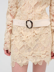 Coco Lace Long Sleeve Mini Dress — Cream
