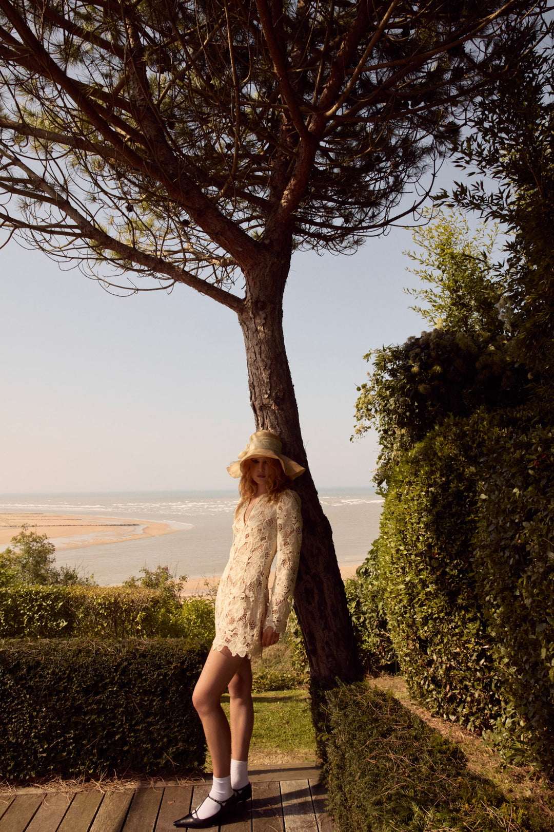 Coco Lace Long Sleeve Mini Dress — Cream