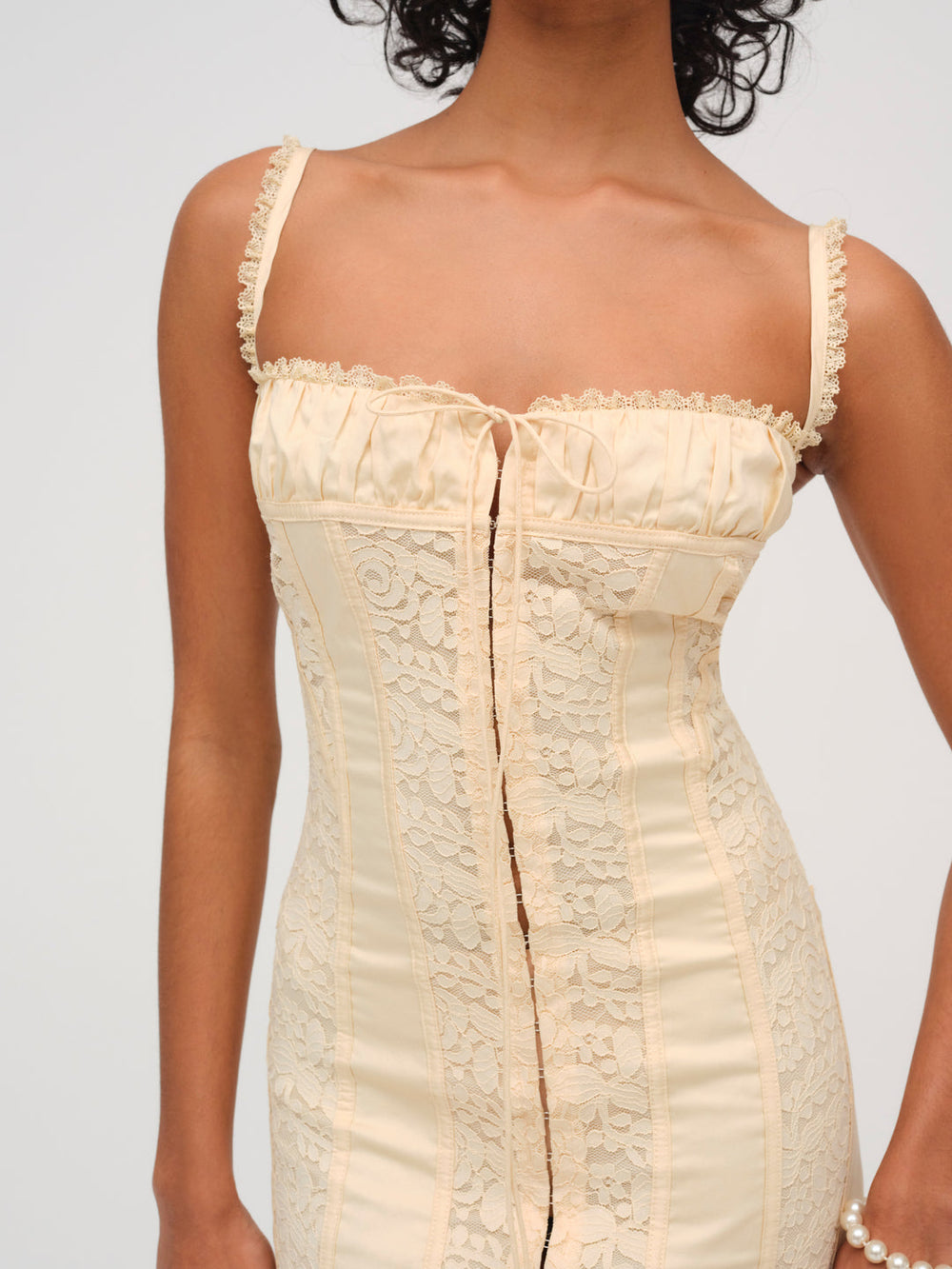 Lucy Lace Mini Dress — Buttercream