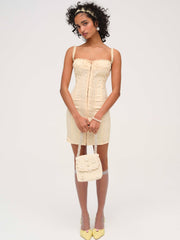 Lucy Lace Mini Dress — Buttercream