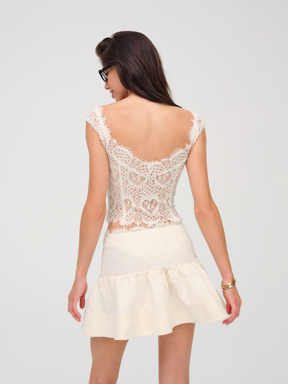 Waverly Lace Top — Cream