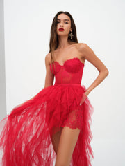 Bustier Gown — Red