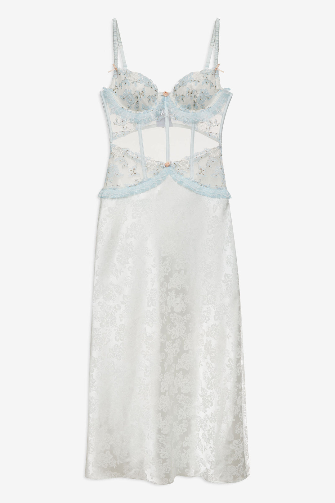 Maribel Maxi Slip Dress — Blue