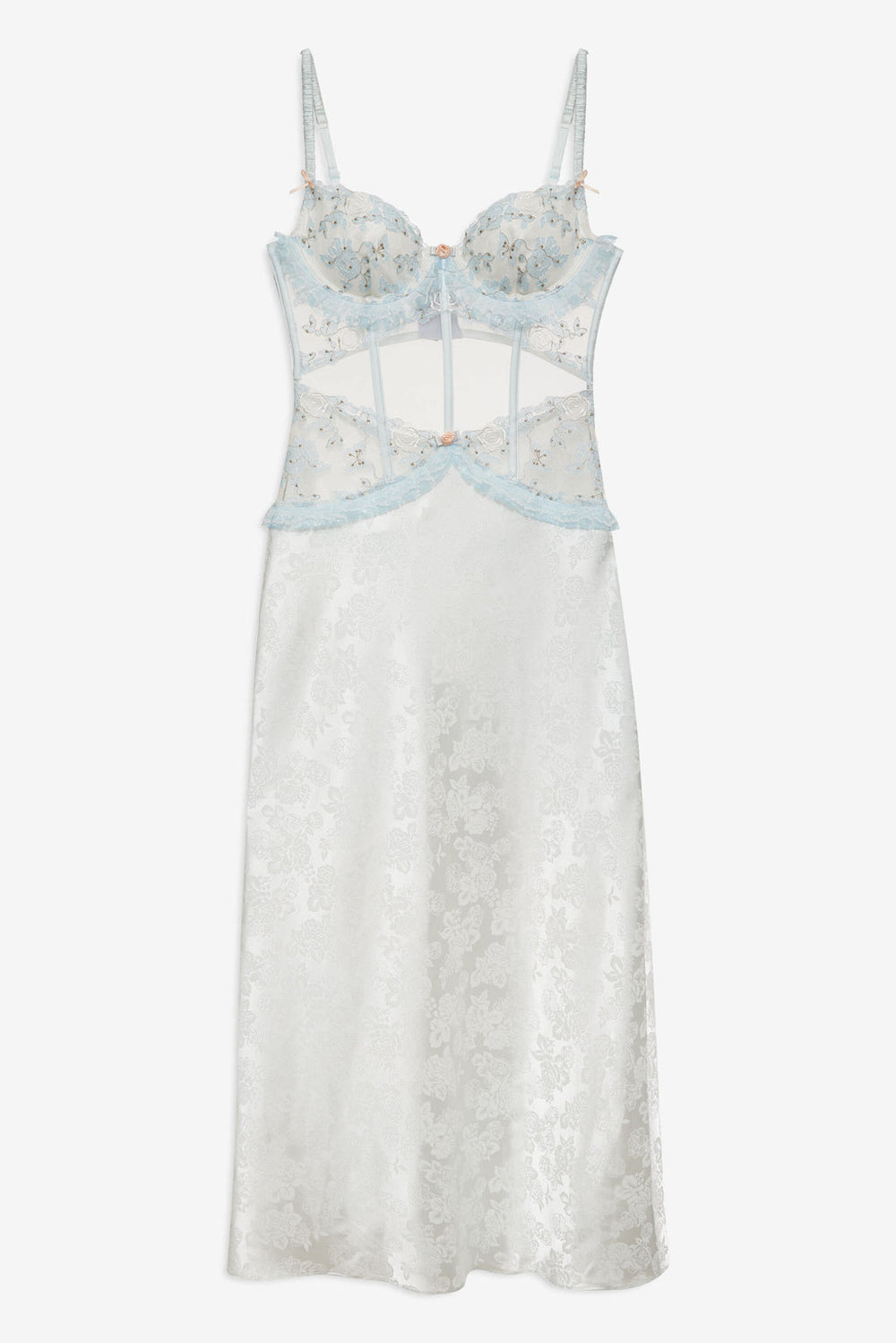 Maribel Maxi Slip Dress — Blue