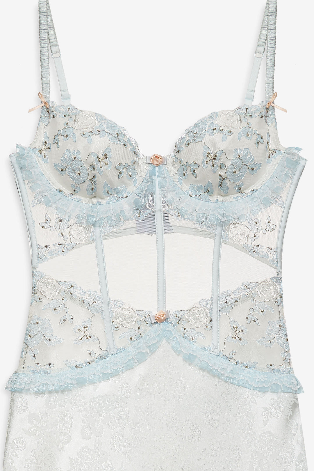 Maribel Maxi Slip Dress — Blue