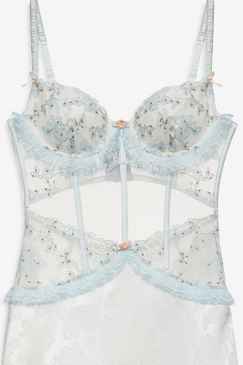 Maribel Maxi Slip Dress — Blue