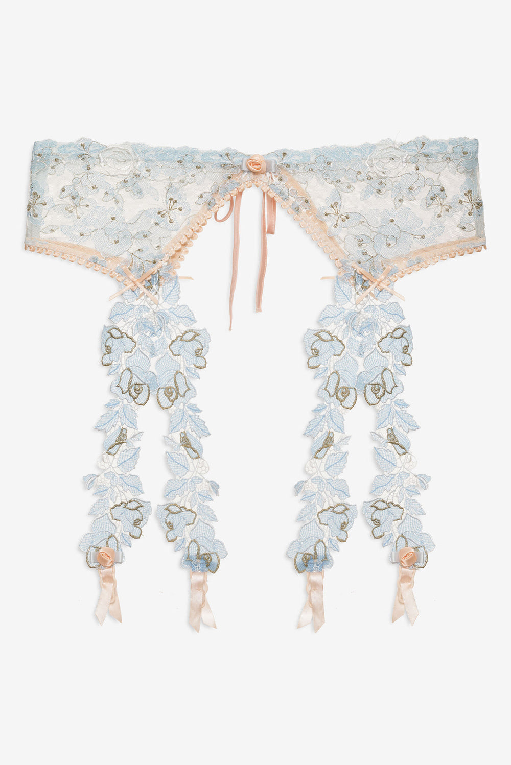 Winter Roses Garter Belt — Blue