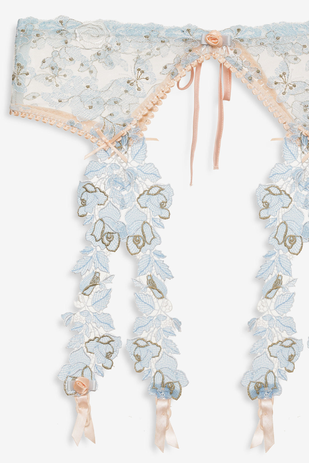 Winter Roses Garter Belt — Blue