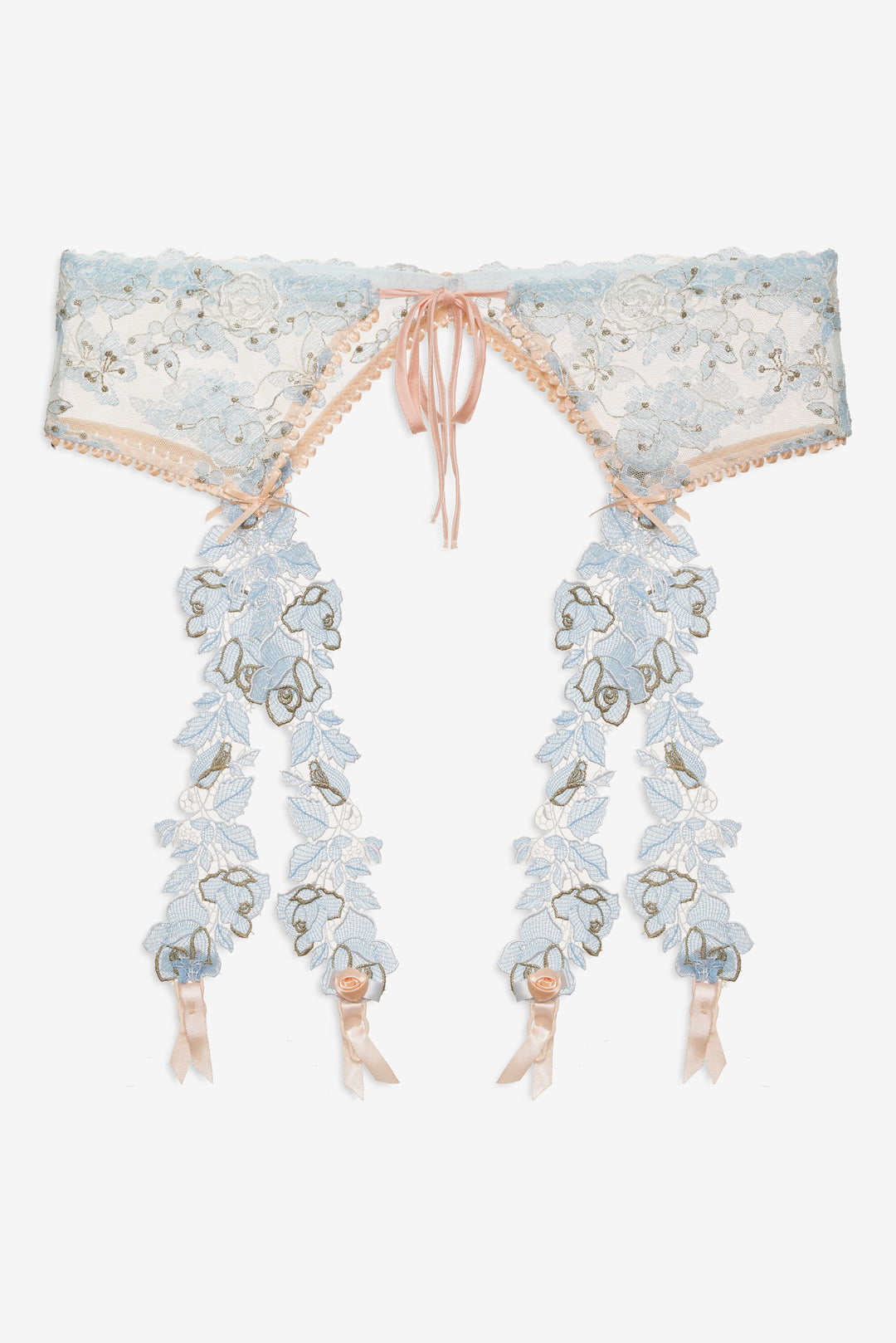 Winter Roses Garter Belt — Blue