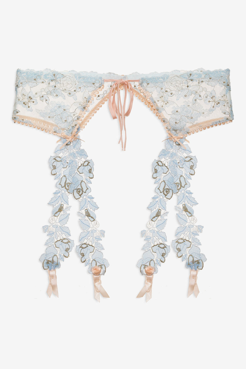 Winter Roses Garter Belt — Blue