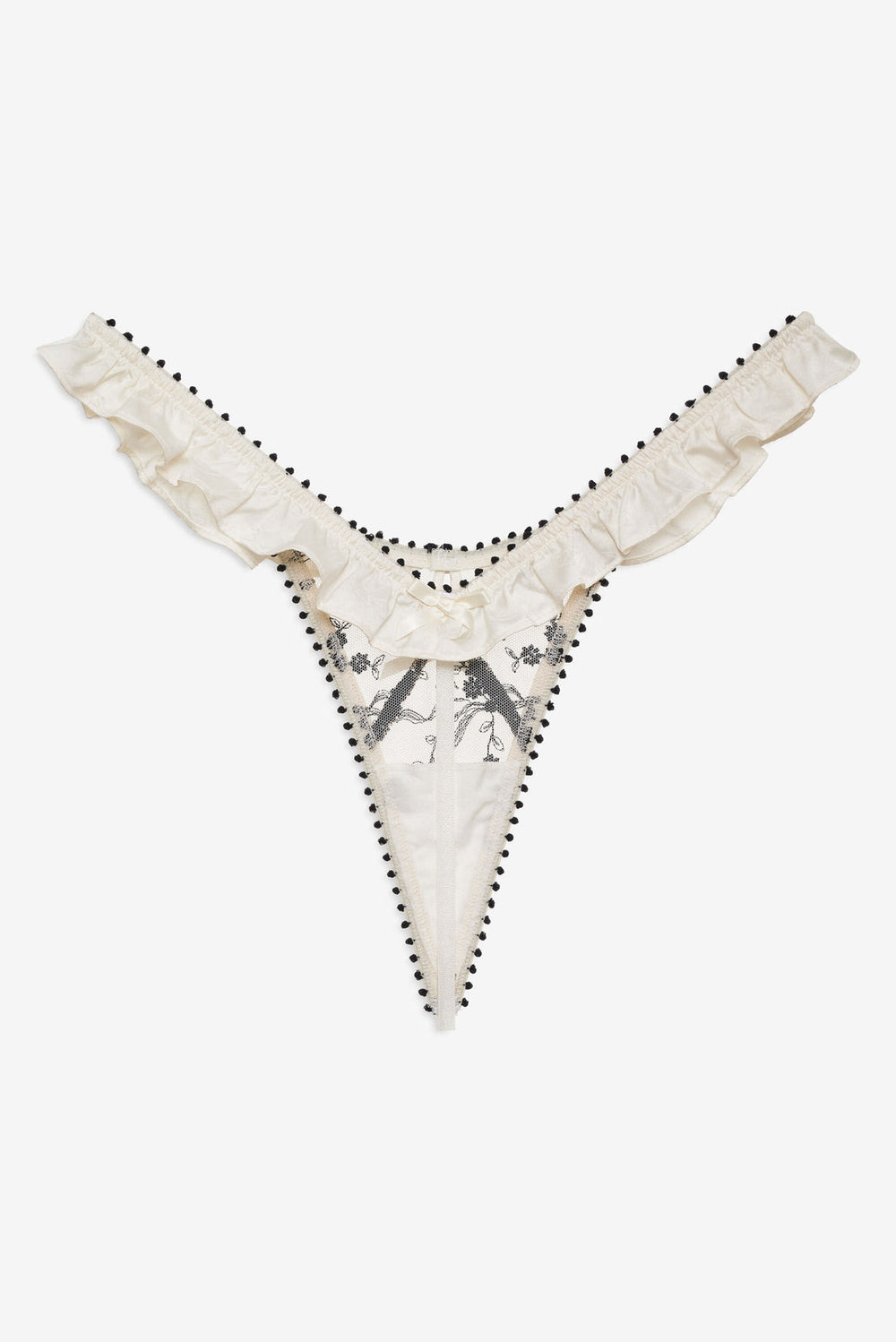 Bow Time Thong Panty — Cream