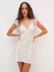 Audrey Mini Slip Dress — Cream