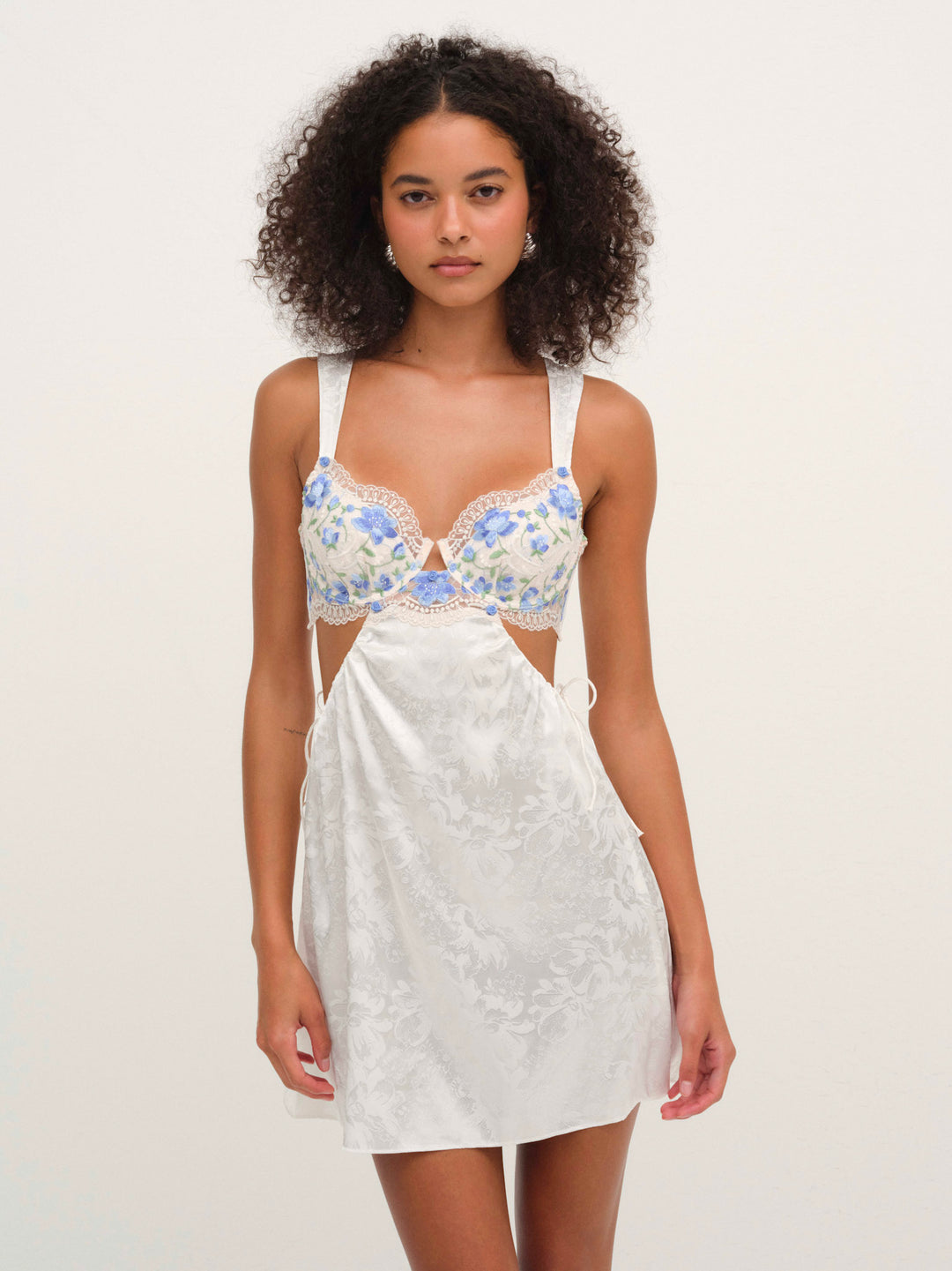 Festival Rose Slip Dress — Blue