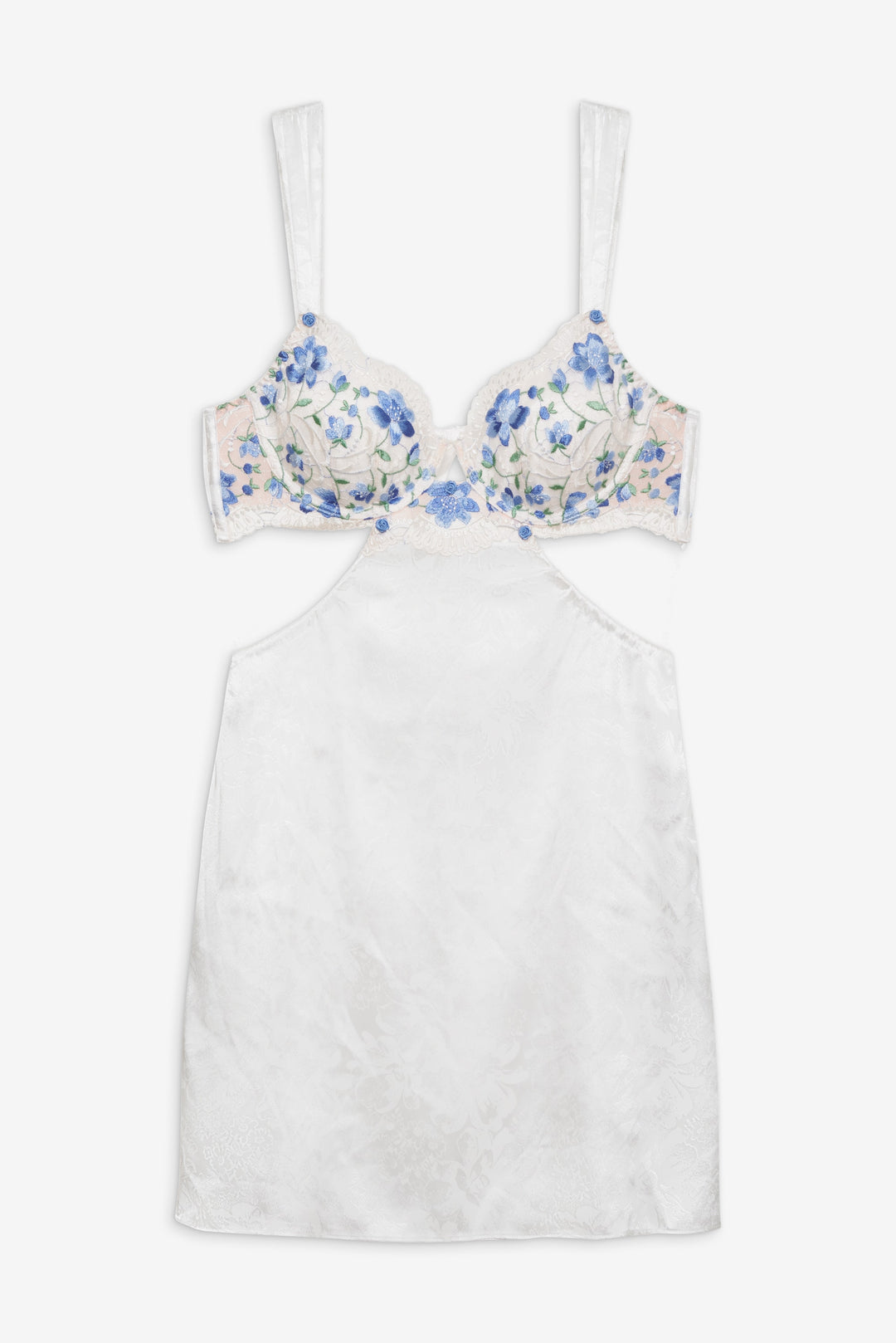 Festival Rose Slip Dress — Blue