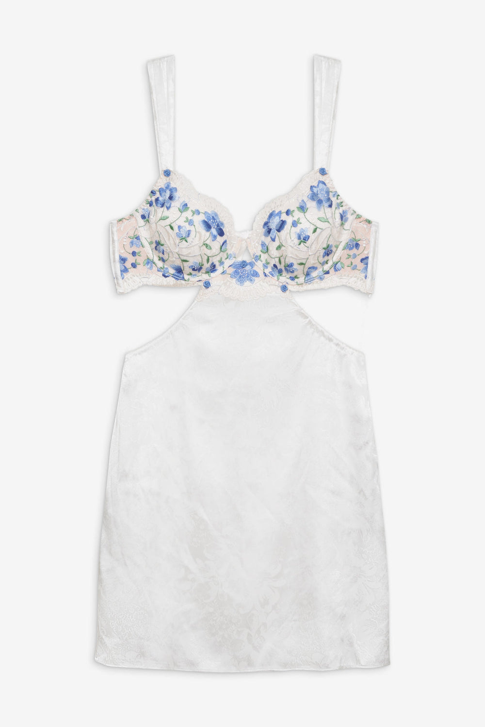 Festival Rose Slip Dress — Blue