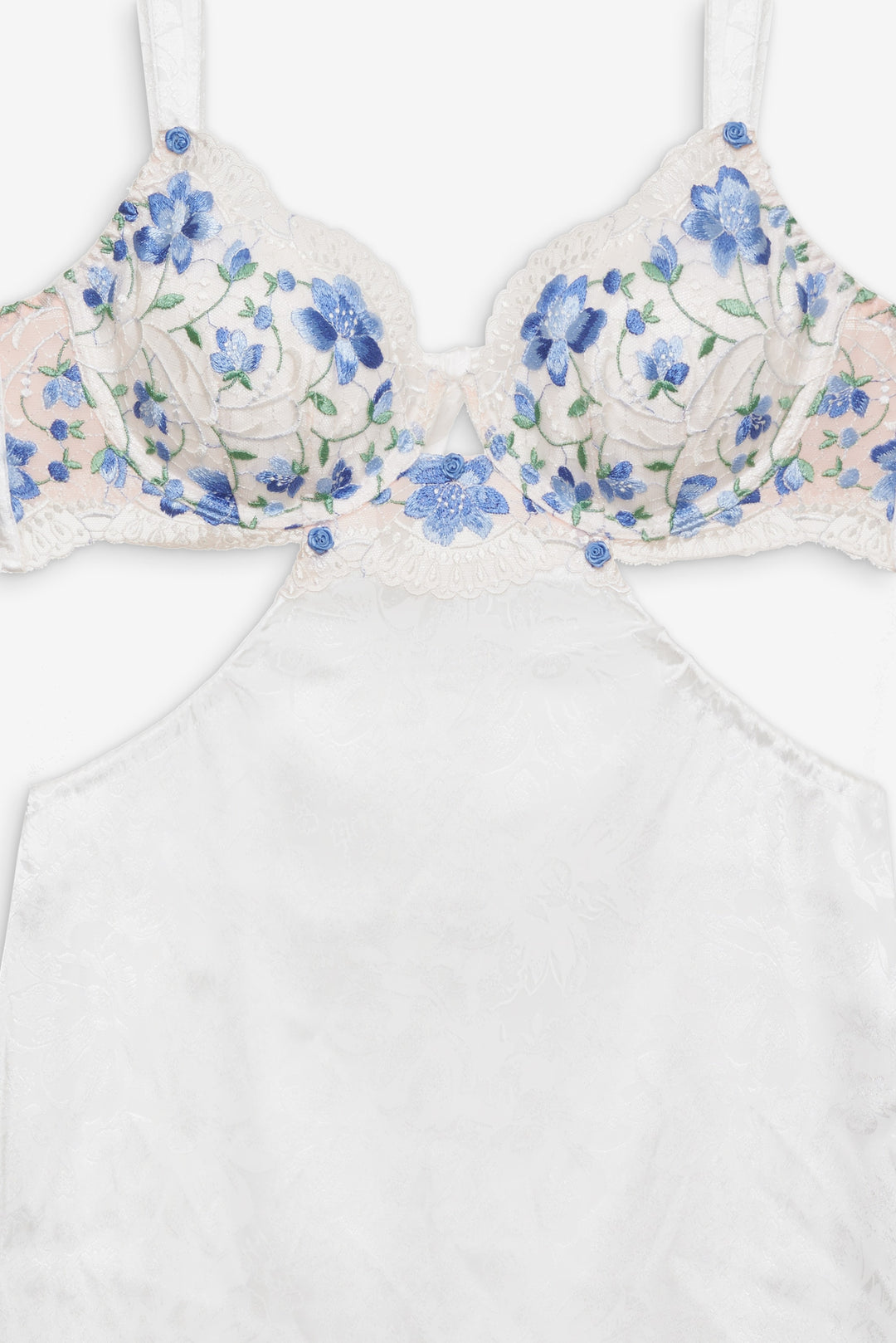 Festival Rose Slip Dress — Blue