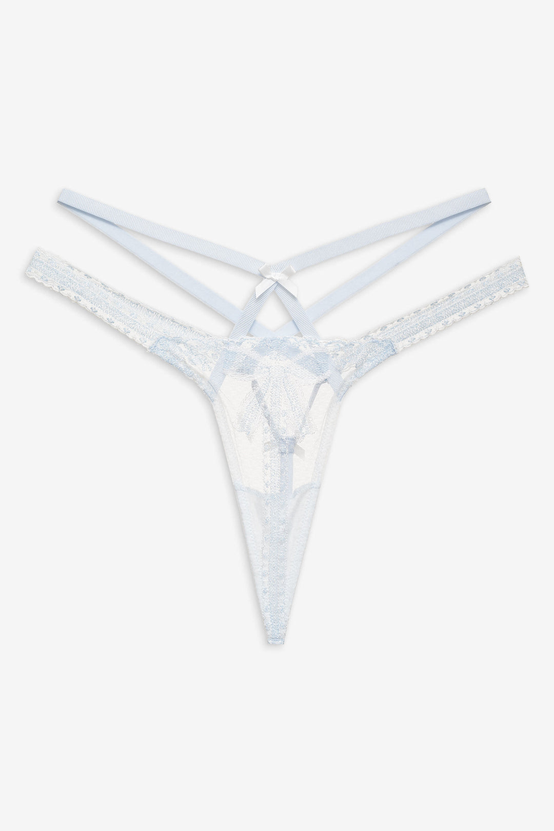 Blair Bow Thong Panty — Blue