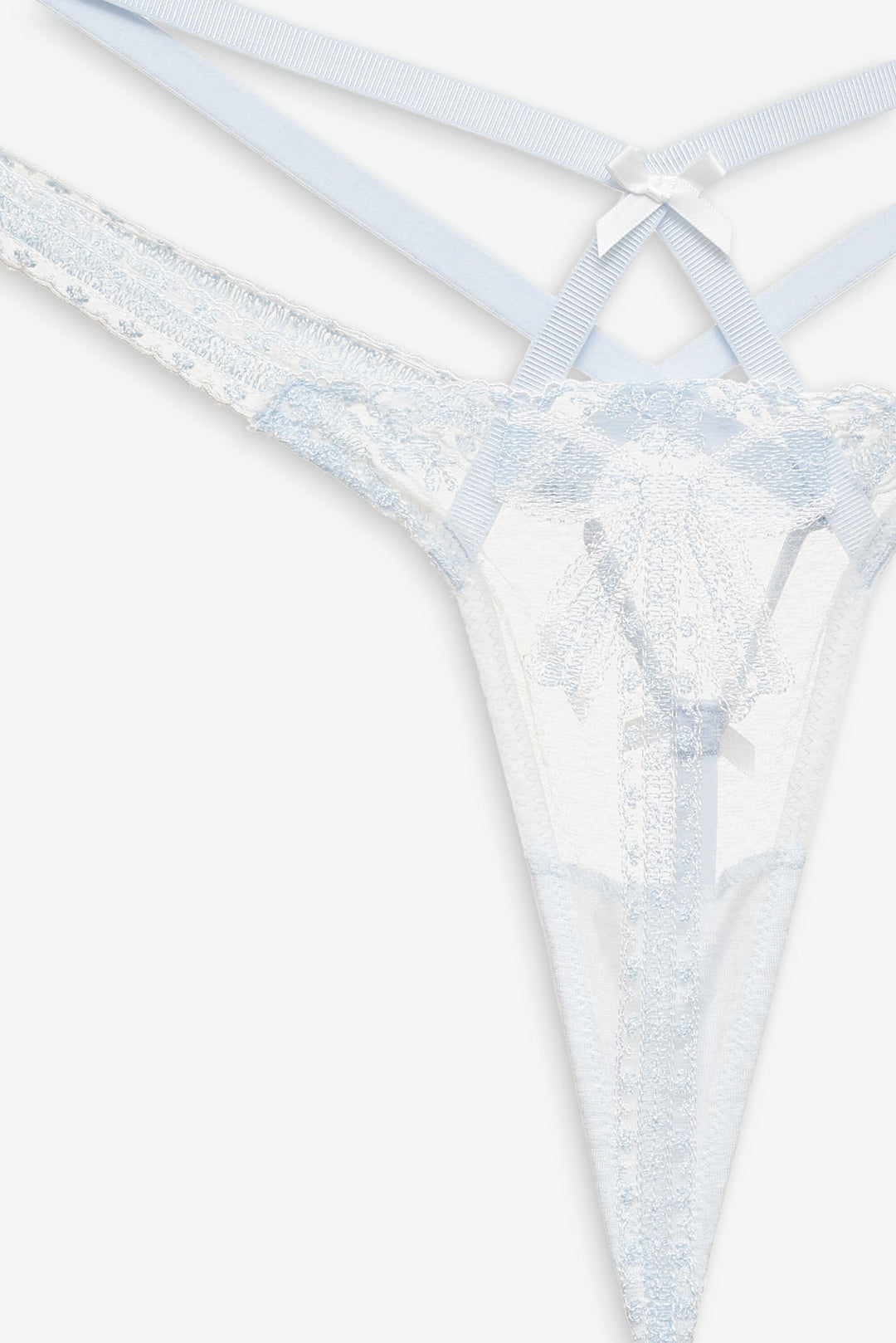 Blair Bow Thong Panty — Blue