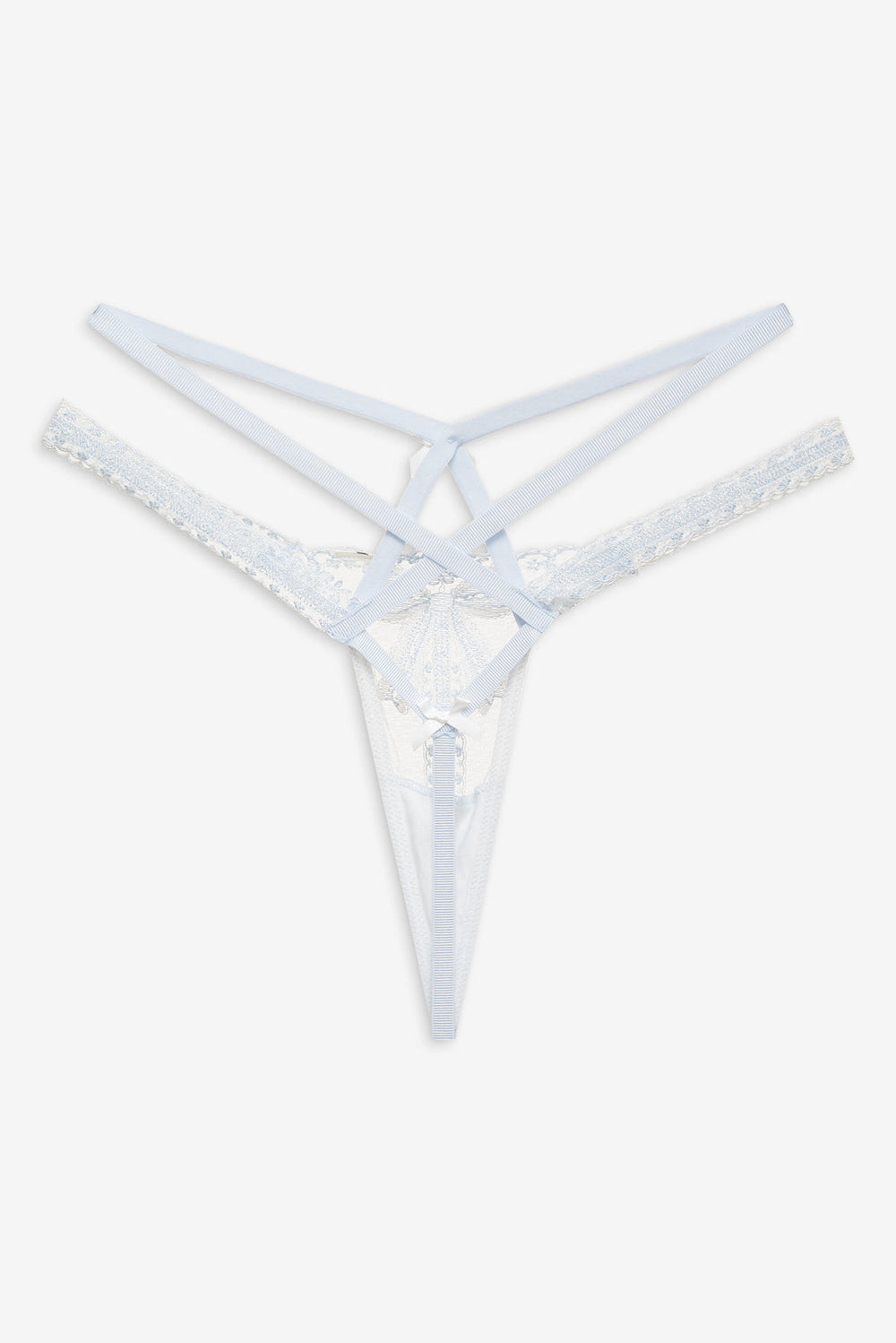 Blair Bow Thong Panty — Blue