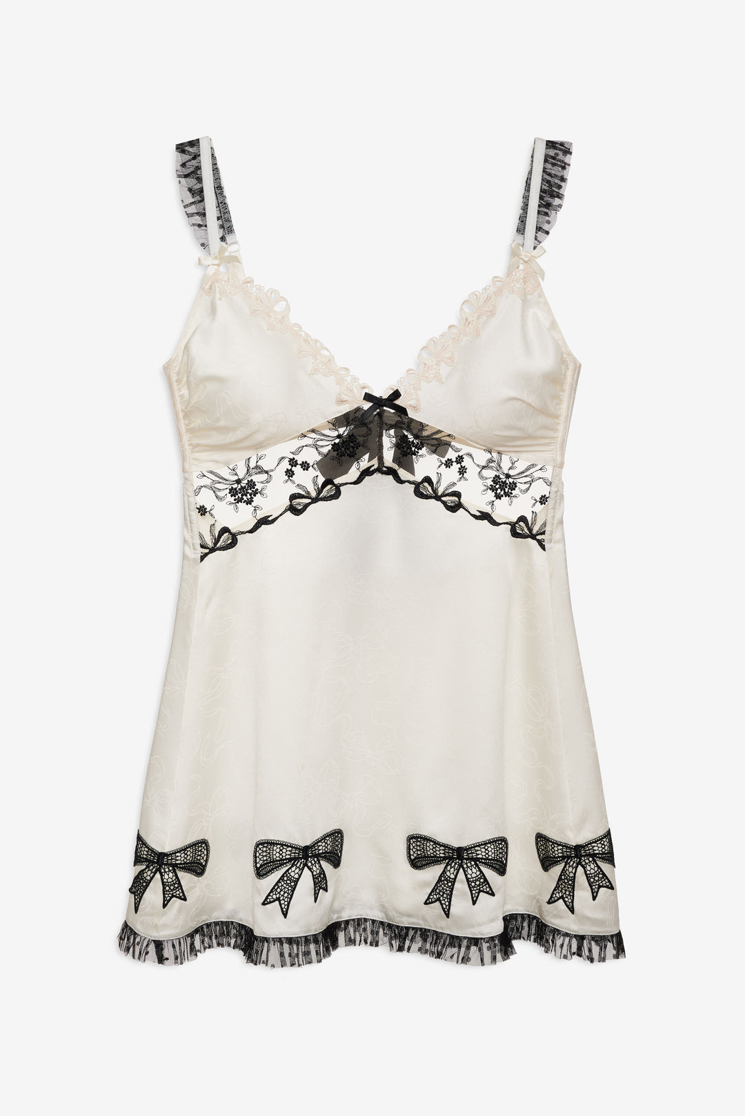 Bow Time Slip Dress — Cream
