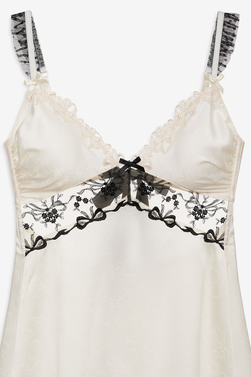 Bow Time Slip Dress — Cream