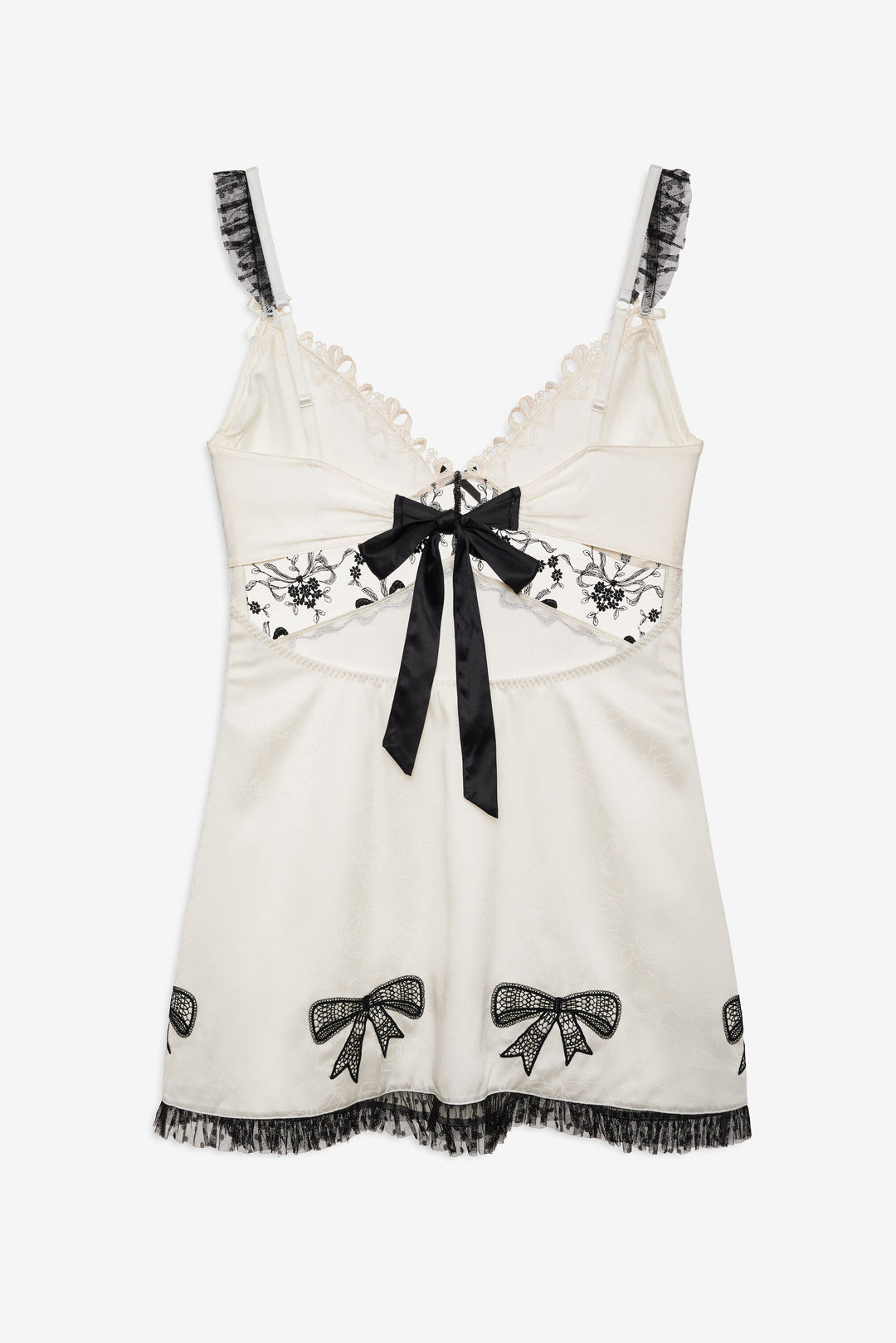 Bow Time Slip Dress — Cream