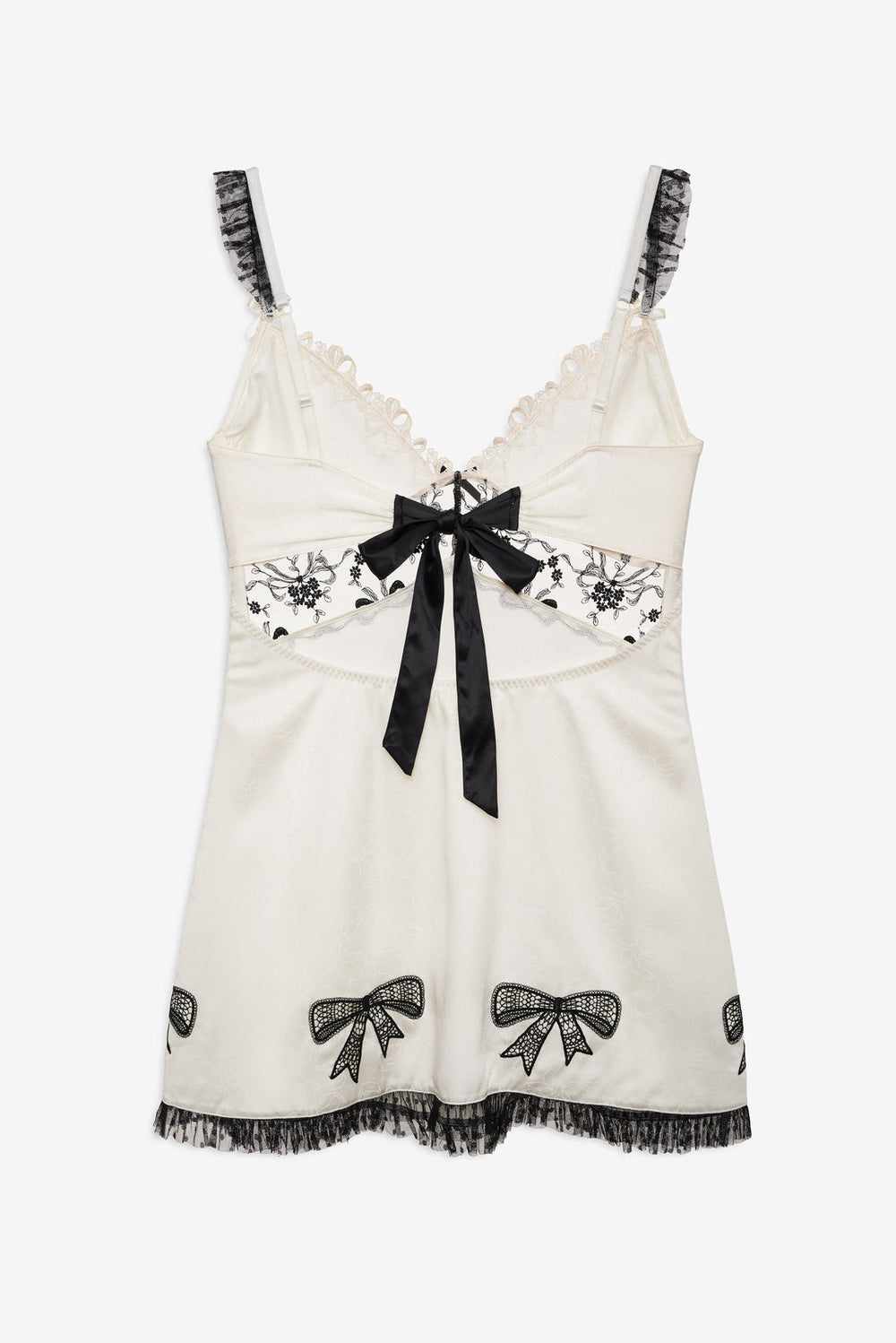 Bow Time Slip Dress — Cream