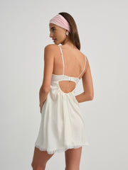 Evie Floral Slip Dress — Cream