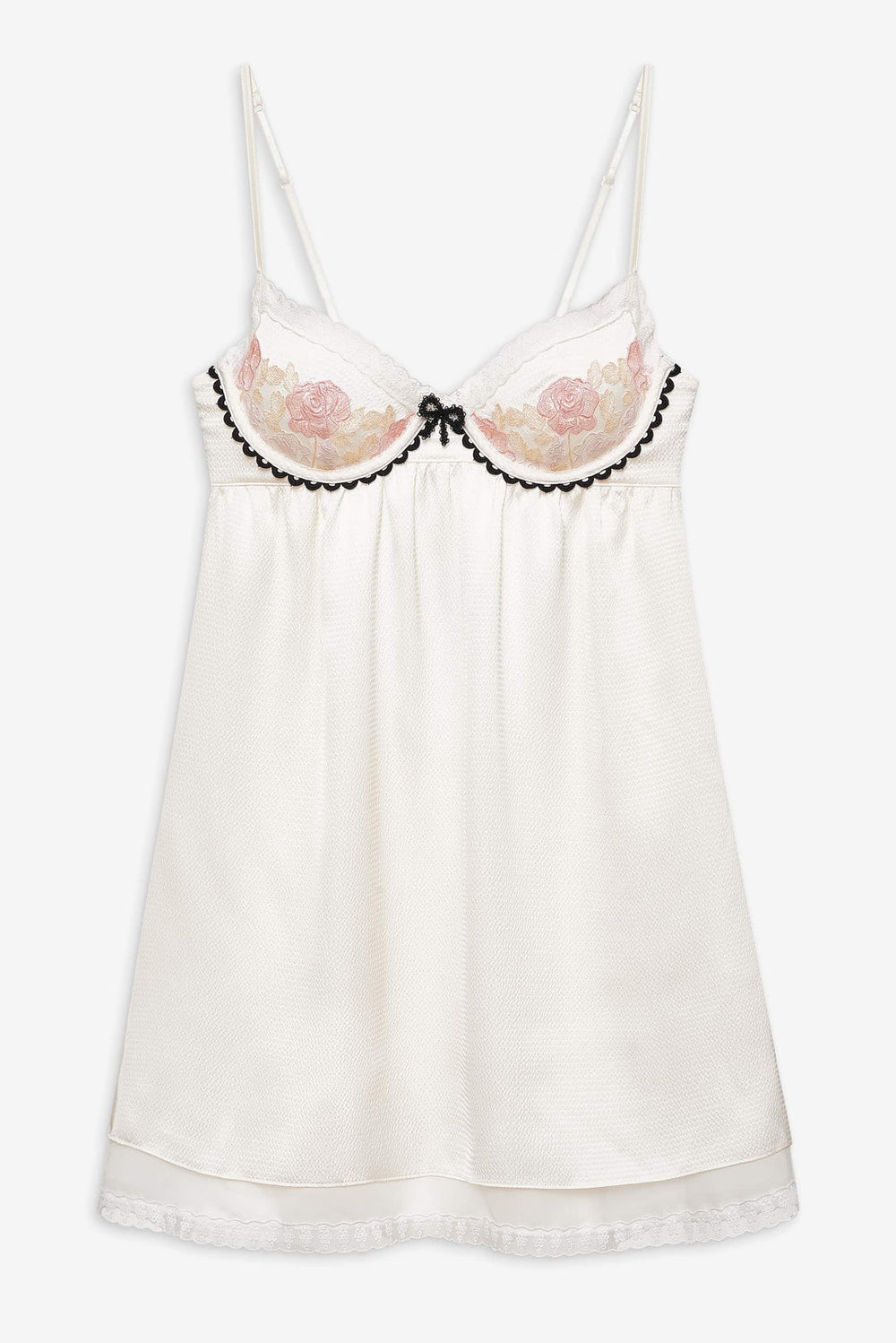 Evie Floral Slip Dress — Cream