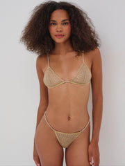 Glitter Thong Panty — Gold