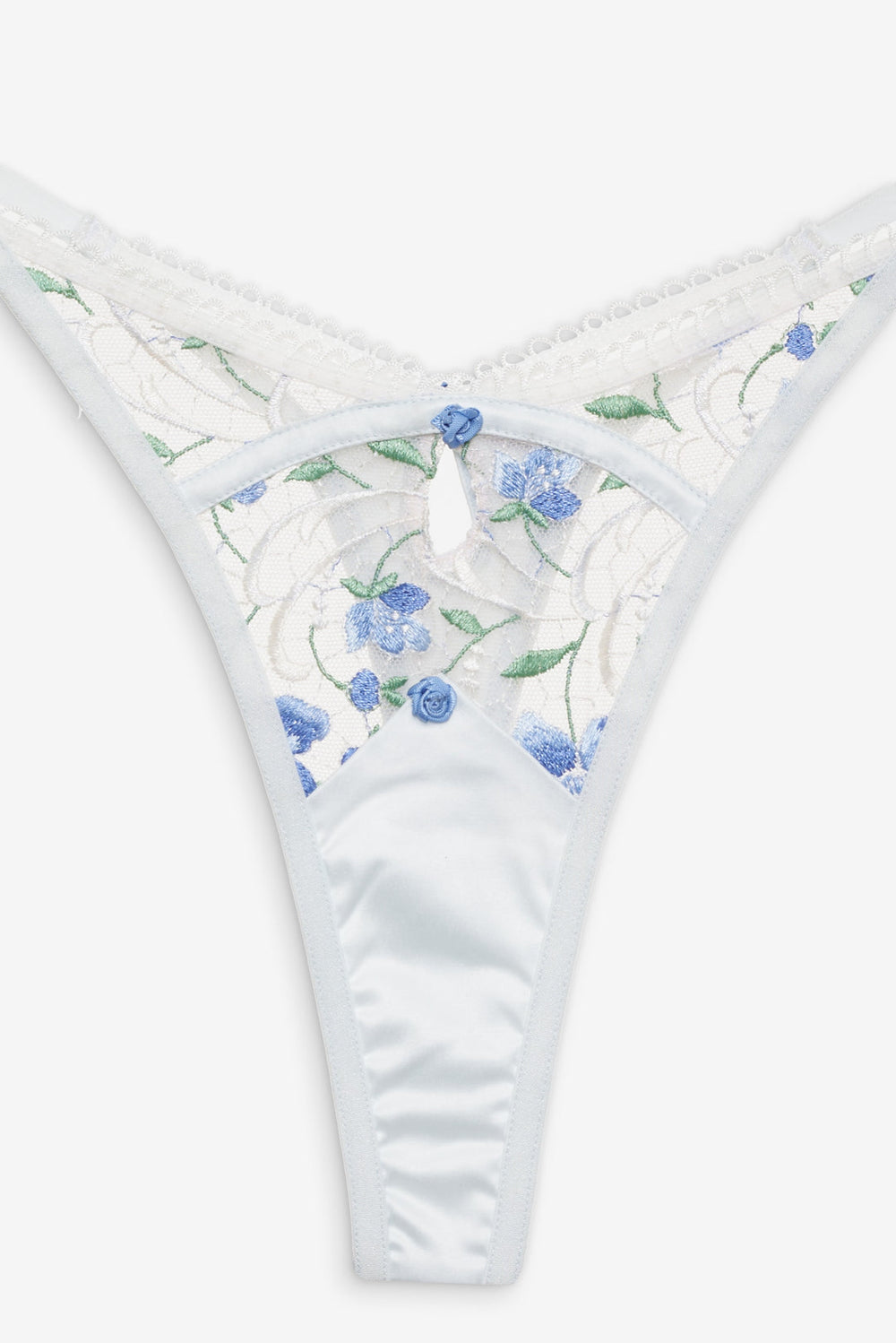 Festival Rose Thong Panty — Blue